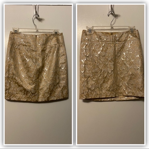 Studio Y Gold Floral Brocade Mini Skirt. - Picture 2 of 3